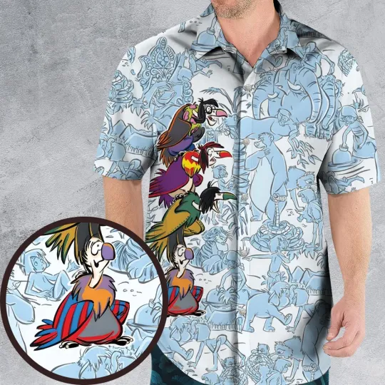 Discover The Vultures The Jungle Book Hawaiian Shirt, button down unisex adults S-5XL