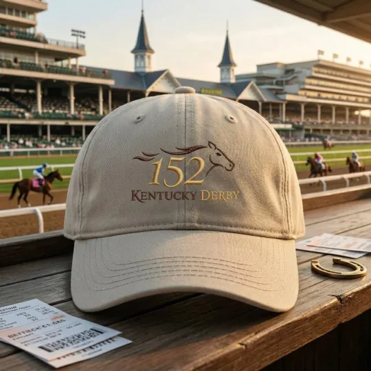 Embroidered 152nd Kentucky Derby 2026  Horse Racing Gift Fan