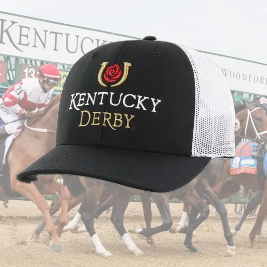 Discover Embroidered Kentucky Derby Rose 2026 Trucker Hat Gift Racing Horse Fans