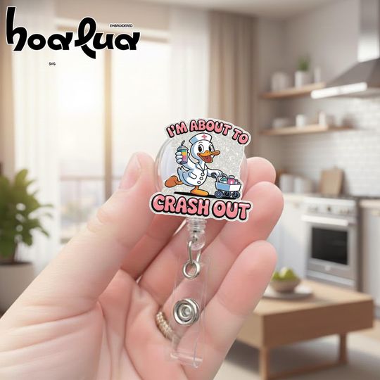 I'm About to Crash Out Badge Reel - Funny Gift for Nurses, Medical Workers, Healthcare Professionals, 2026, Unique Gift forExhausted Workers