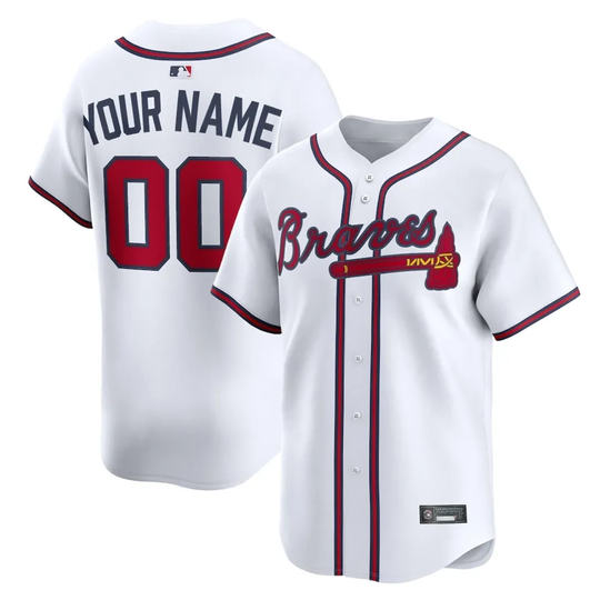 Men's Atlanta Bravess White Home Limited Custom Printed