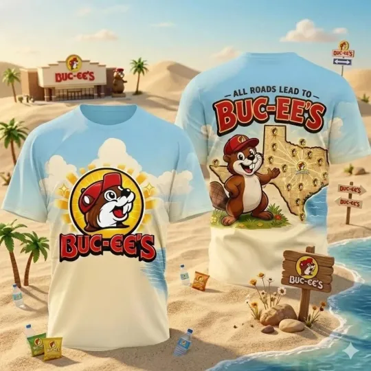 Buc Ees Road Trip Graphic Tee Mens Funny 3D T-Shirt