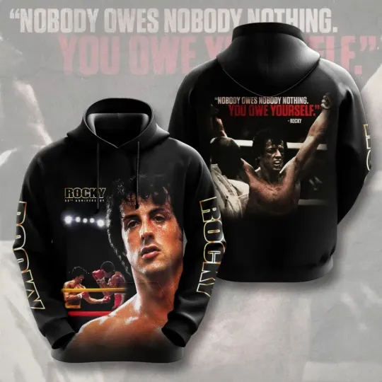 Rocky Balboa 50th Anniversary 3D Apparel Unisex Hoodie