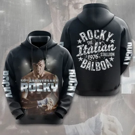 Rocky Balboa 50th Anniversary 3D Apparel Unisex Hoodie