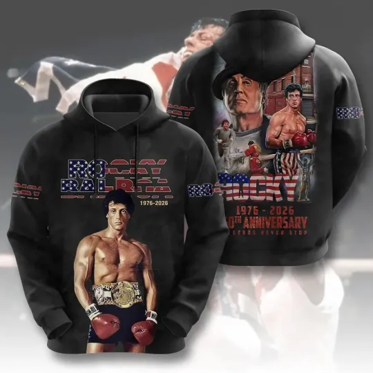 Rocky Balboa 50th Anniversary 3D Apparel Unisex Hoodie