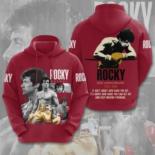 Rocky Balboa 50th Anniversary 3D Apparel Unisex Hoodie