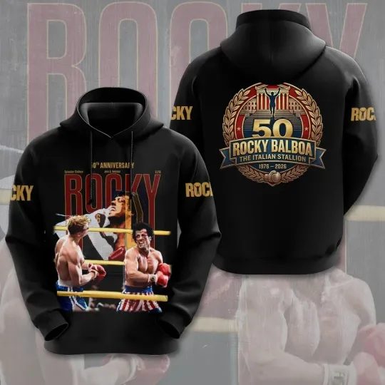 Rocky Balboa 50th Anniversary 3D Apparel Unisex Hoodie