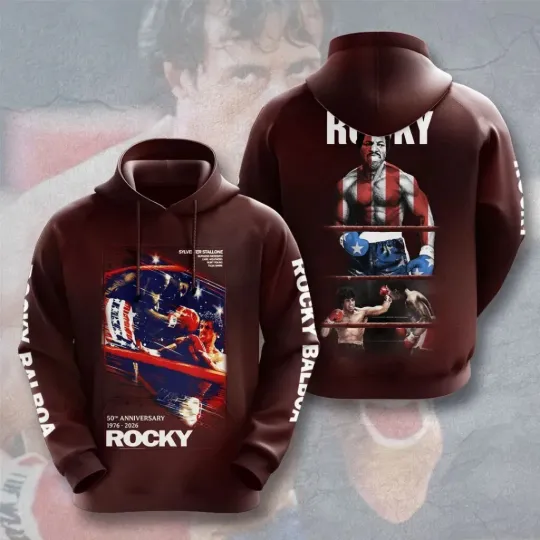 Rocky Balboa 50th Anniversary 3D Apparel Unisex Hoodie