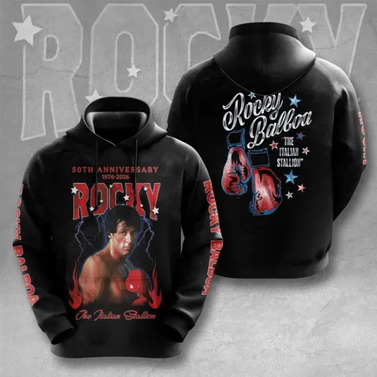 Rocky Balboa 50th Anniversary 3D Apparel Unisex Hoodie