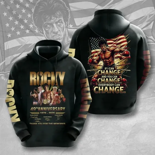 Rocky Balboa 50th Anniversary 3D Apparel Unisex Hoodie