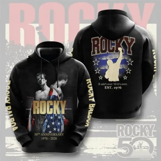 Rocky Balboa 50th Anniversary 3D Apparel Unisex Hoodie