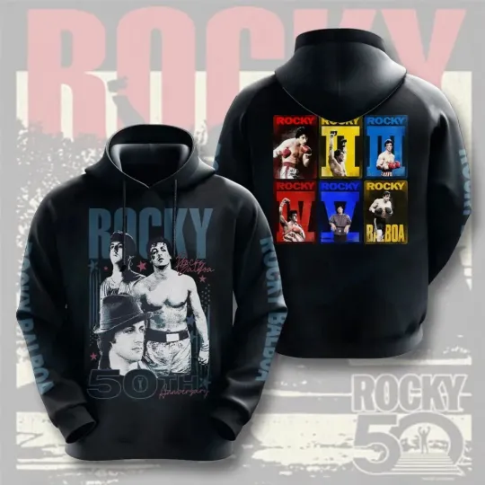 Rocky Balboa 50th Anniversary 3D Apparel Unisex Hoodie