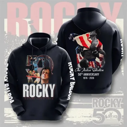 Rocky Balboa 50th Anniversary 3D Apparel Unisex Hoodie