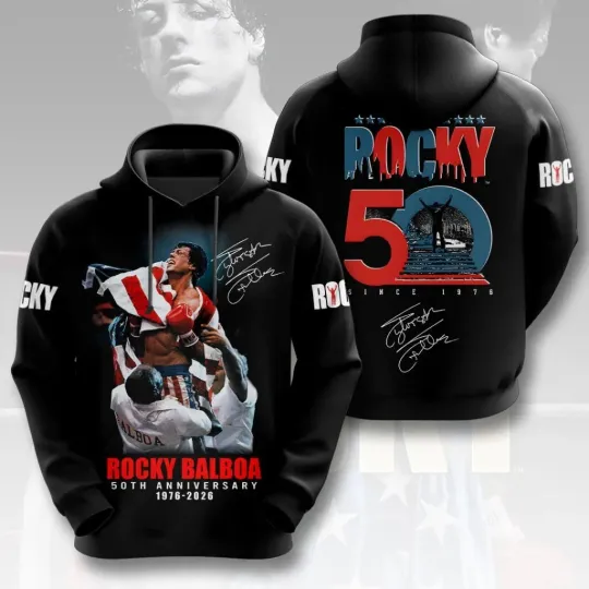 Rocky Balboa 50th Anniversary 3D Apparel Unisex Hoodie