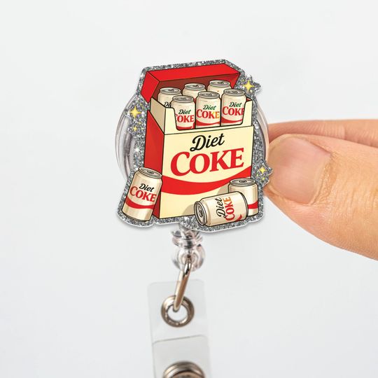 Diet Drink Cigarette Pack Badge Reel, Nurse Badge Reel, Retractable Badge Holder Nurses and Medical Staff, IV Bag Theme