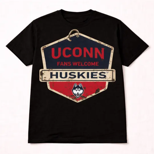 UConn Huskies Vintage Distressed NCAA Fans Graphic T-Shirt Unisex