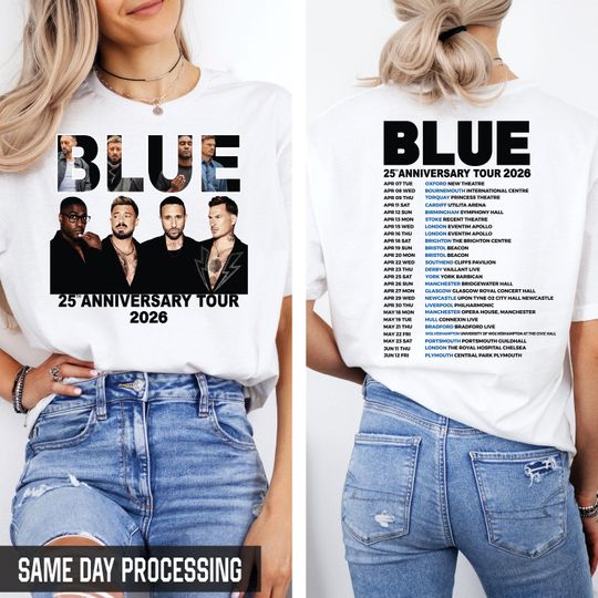 Discover Blue 25th Anniversary Tour Concert 2026 Tshirt, 25th Anniversary Tour Tee, Anniversary Concert Lover Shirt, Music Tour Party Tshirt, E3