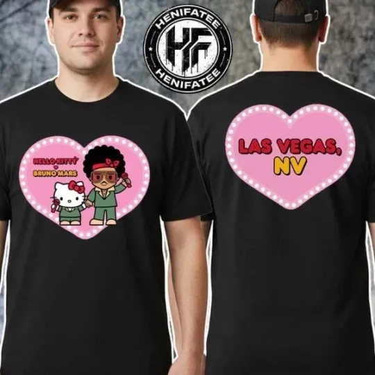 Las Vegas Bruno Mars x Hello Kitty The Romantic Tour 2026 On April 9 T-Shirt