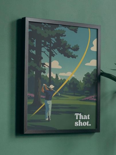 Discover Rory McIlroy Augusta Masters Shot Poster: Golf Wall Art Silk Print