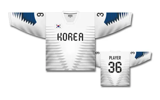 Discover Team South Korea White Ice Hockey Jersey Custom Name and Number