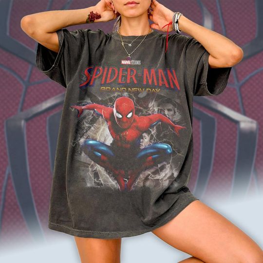 Discover Retro Spider-Man Brand New Day T-Shirt, Spiderman Marvel Shirt, Tom Holland Spidey Tee, MCU Fans, Brand New Day 2026 tee