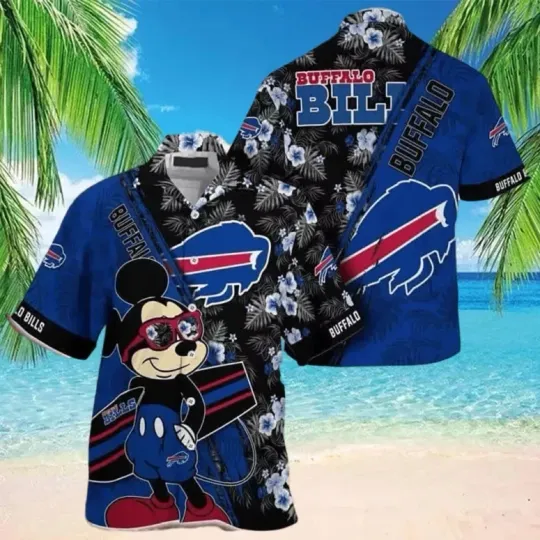 Discover Buffalo Football Team Billss Beach Mickey Mouse Hawaiian Shirt, Unisex Adult, Si