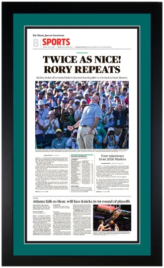 Discover UNFramed AJC Rory McIlroy 2026 The Masters Champion Newspaper Print