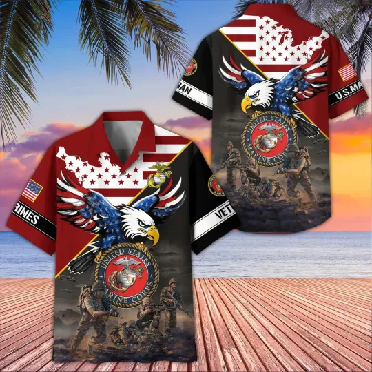 Discover US Army Hawaiian Button Down Shirt