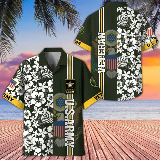 Discover US Army Hawaiian Button Down Shirt