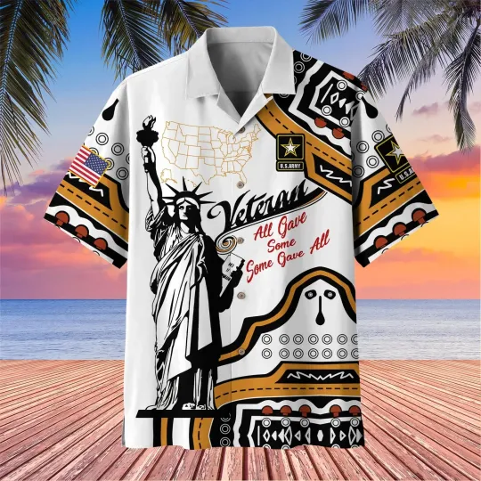 Discover US Veteran Hawaiian Button Down Shirt