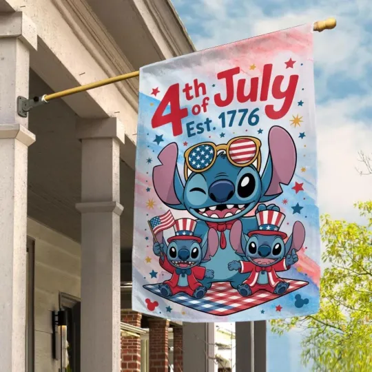 Discover Stitch Patriotic Flag, 4th of July Flag
