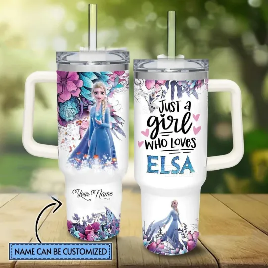 Discover Personalized Elsa 40 Oz Tumbler, Frozen Tumbler, Gift for Cartoon