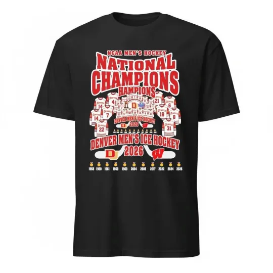 Discover 2026 Denver Pioneer NCAA Men's Ice Hockey National Champions T-Shirt