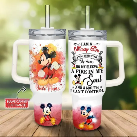 Discover Personalized Mickey Mouse 40 Oz Tumbler, Mickey Tumbler, Gift for Cartoon