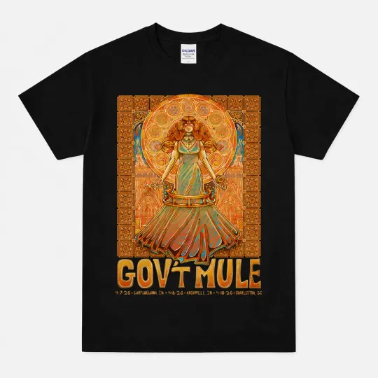Discover Gov’t Mule Shirt Nashville Indianapolis Charleston Tour Poster April 2026