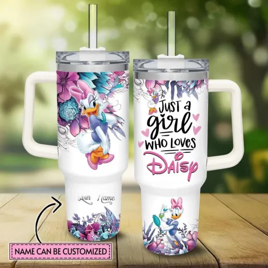 Discover Personalized Daisy Duck 40 Oz Tumbler, Daisy Tumbler, Gift for Cartoon