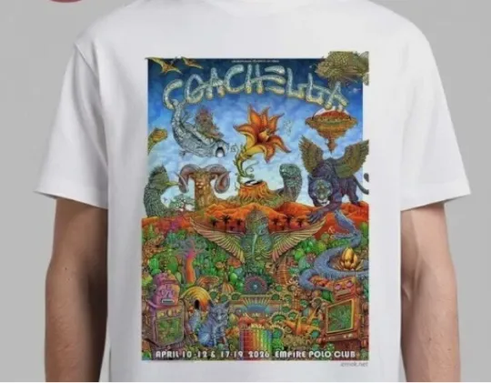 Discover Coachellla 2026 Special 25th Anniversary Poster Indio California T-Shirt