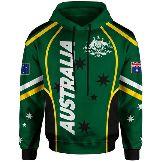 Discover Australian Coat of Arms Green 3D Hoodie