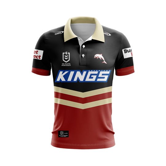 Discover NRL Dolphins Custom Name and Number Polo Shirt 2024 Alternate Jersey