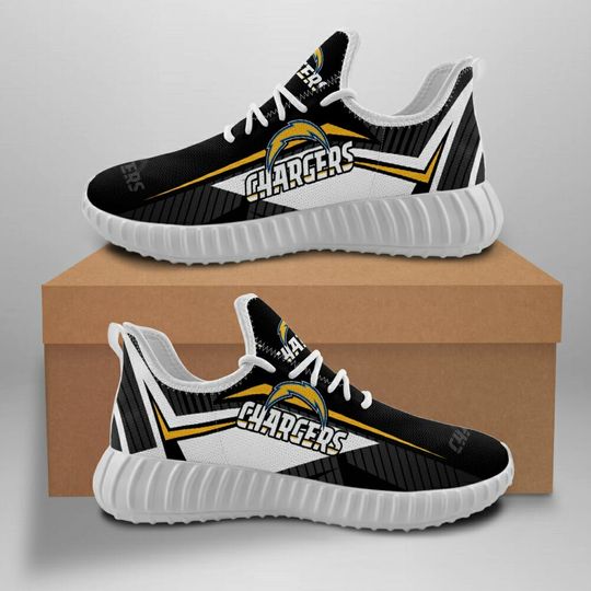 Discover football Los Angeles Chargers Black White Reze Sneakers