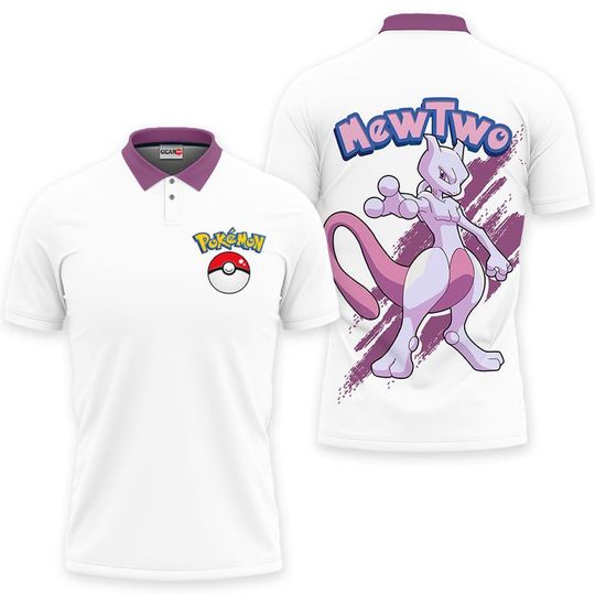 Discover PKM Mewtwo White Polo Shirt
