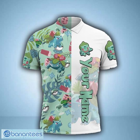 Discover PKM Bulbasaur Custom Name Summer Polo Shirt