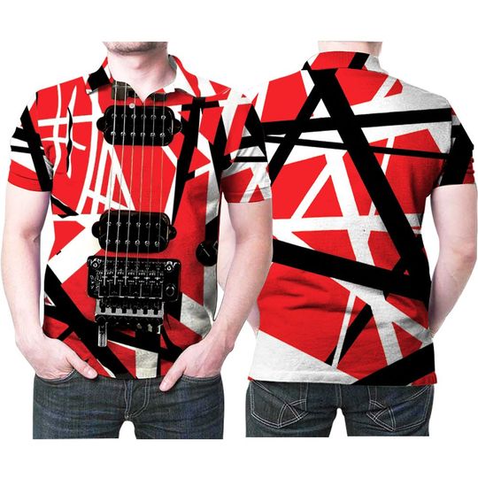 Discover van Guitar Design Pattern Polo Shirt