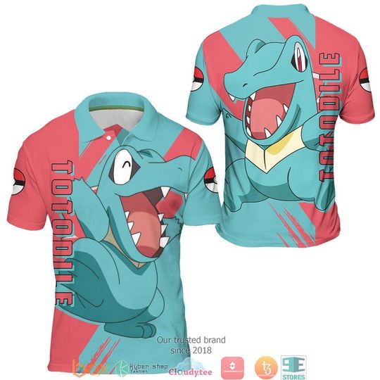 Discover PKM Totodile Anime Polo Shirt