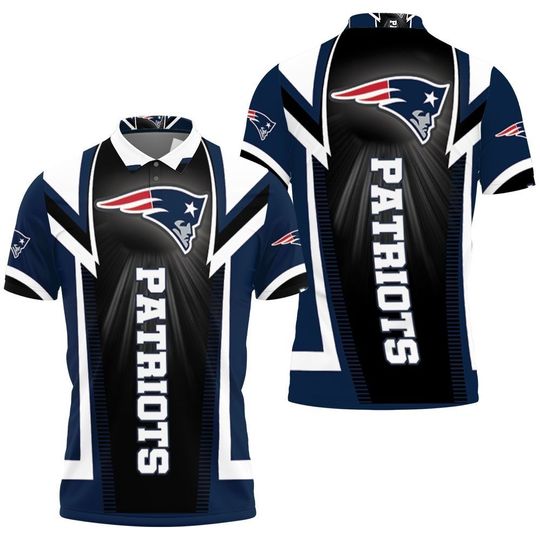 Discover New England Patriots Black Polo Shirt