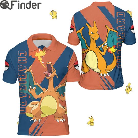 Discover PKM Charizard Fire Type Polo Shirt