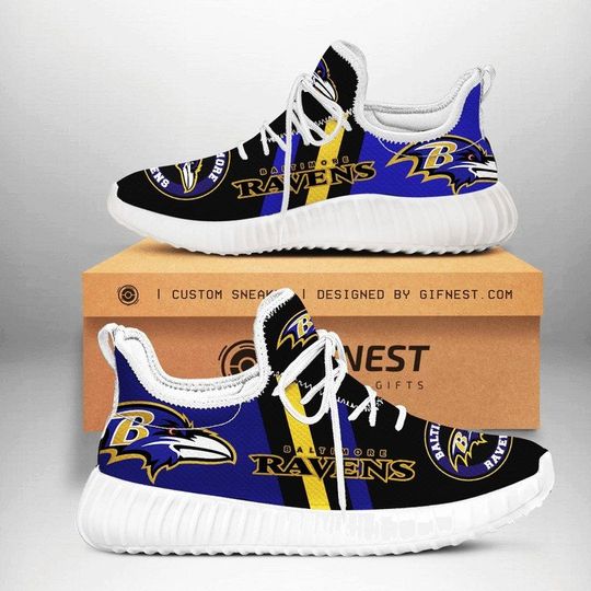 Discover football Baltimore Ravens Purple Gold Reze Sneakers V2