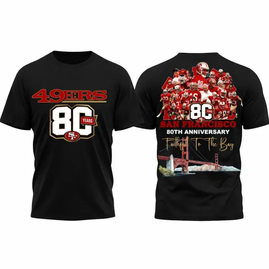 Discover San Francisco 49ers 80th Anniversary Shirt - All over Shirt, S to 5XL
