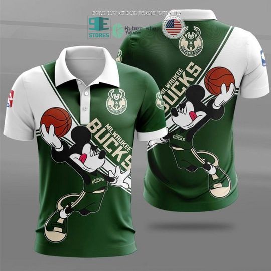 Discover NBA Milwaukee Bucks Mickey Slam Dunk Polo Shirt