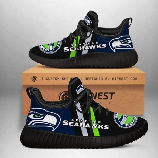 Discover football Seattle Seahawks Navy Green Reze Sneakers